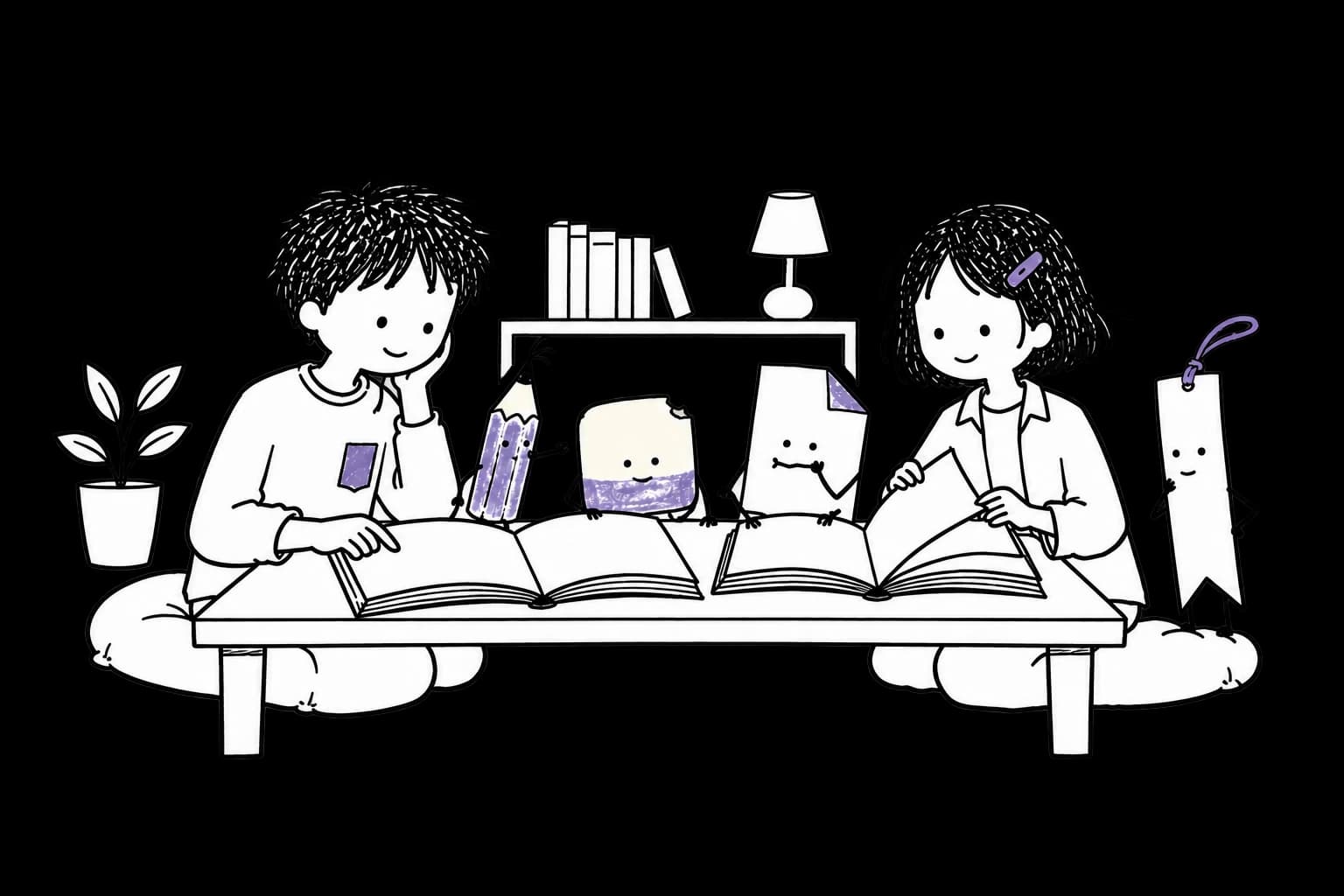 똑똑 개편 사이트의 읽기 공간 캐릭터 일러스트